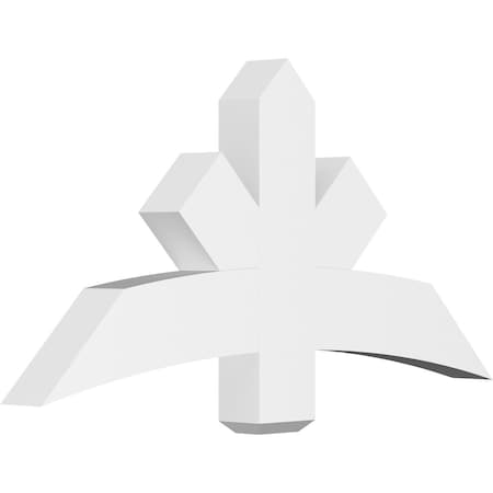 Ekena Millwork Alberta Architectural Grade PVC Gable Bracket, 48"W x 24"H x 4"D x 6"F, 12/12 Pitch GBP048X24X0406ALB00